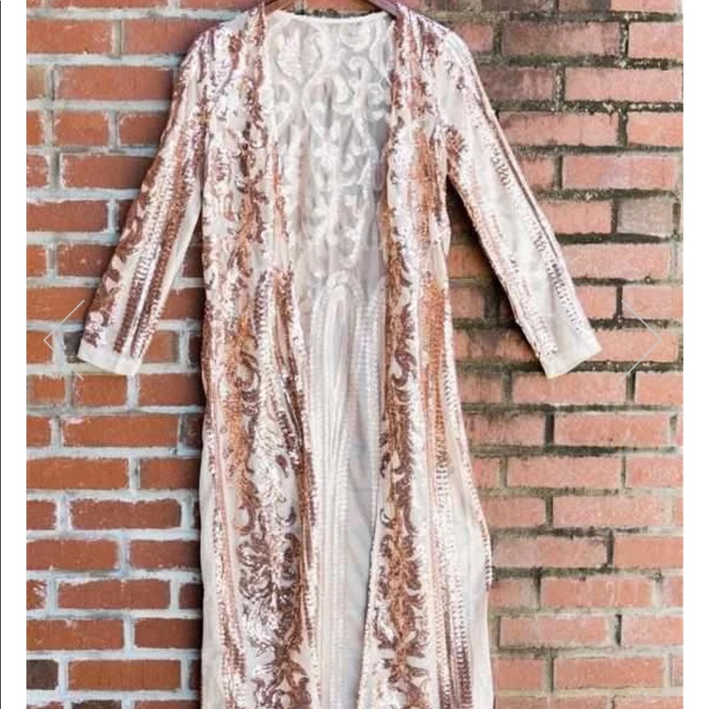 THE ROYAL SEQUIN DUSTER - ROSE GOLD